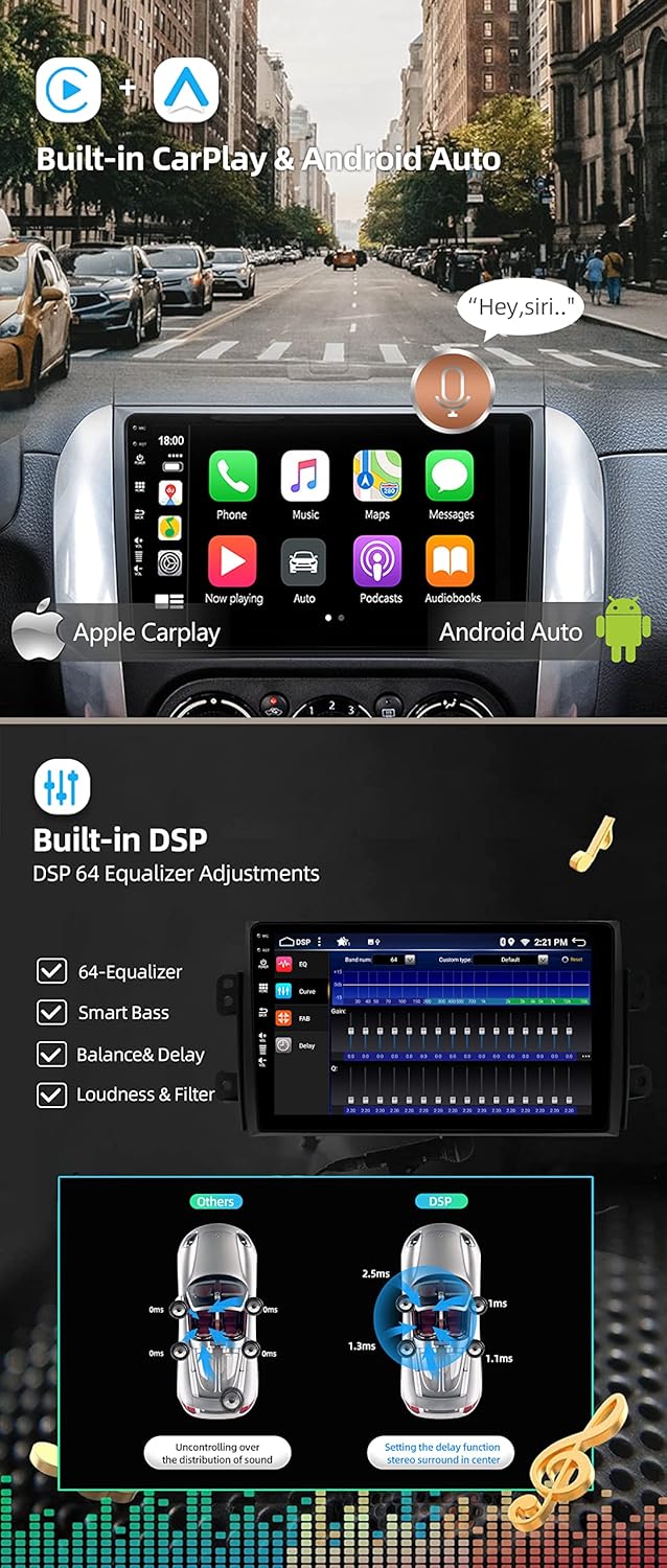 JOYX Android 12 IPS Autoradio Passt für Suzuki SX4 (2006-2013) - 4G+64G - Eingebaut DSP/Carplay/Andr