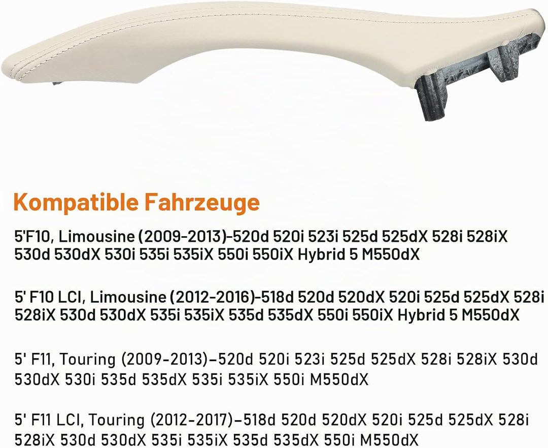 TTCR-II Kompatibel mit Türgriff BMW 5er F10/F11 Türgriff Innen Rechts Leder,Innentürgriff,Türgriffbl