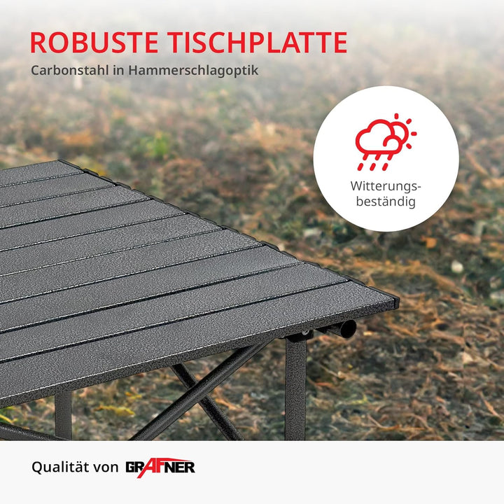 Grafner Campingtisch klappbar, Ultra leicht, 53,5 x 50 x 50 cm, kleines Packmass mit Tasche, stabil