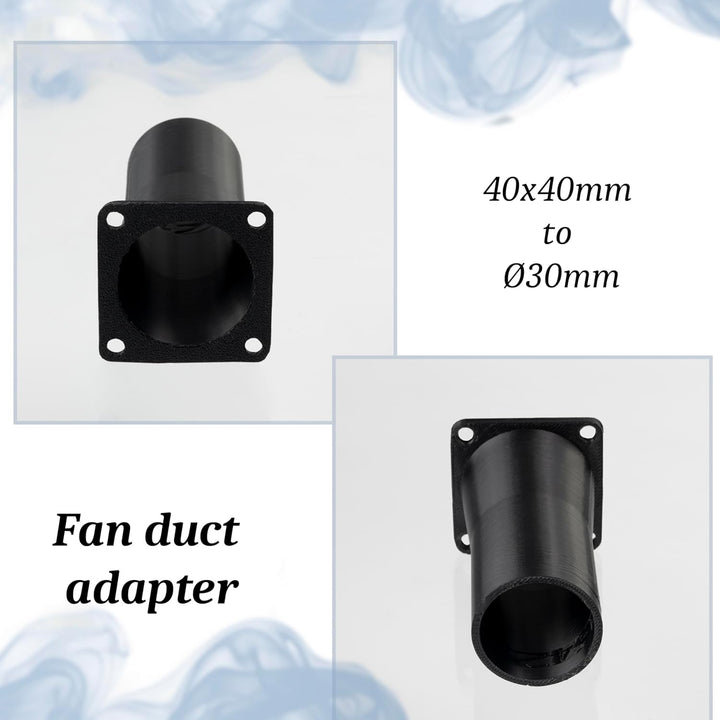 AERZETIX Quadratisch-Rund-Adapter für Luftstrom für Lüftungskanal 40x40 mm Ø30 mm aus ABS-Kunststoff