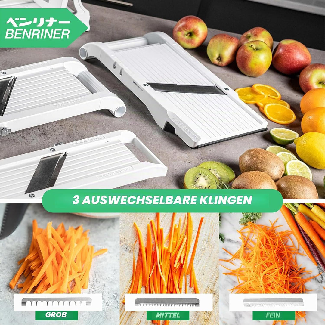 Benriner BN-95W-1 Mandoline, Edelstahl, weiss Weisse Version, Weisse Version
