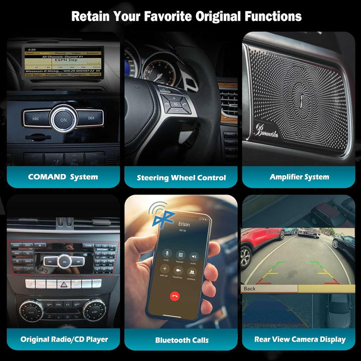 Erisin 10.25 Zoll Qualcomm 8-Kern 4GB+64GB Android 14 Autoradio GPS Navi für Mercedes E-Klasse W207