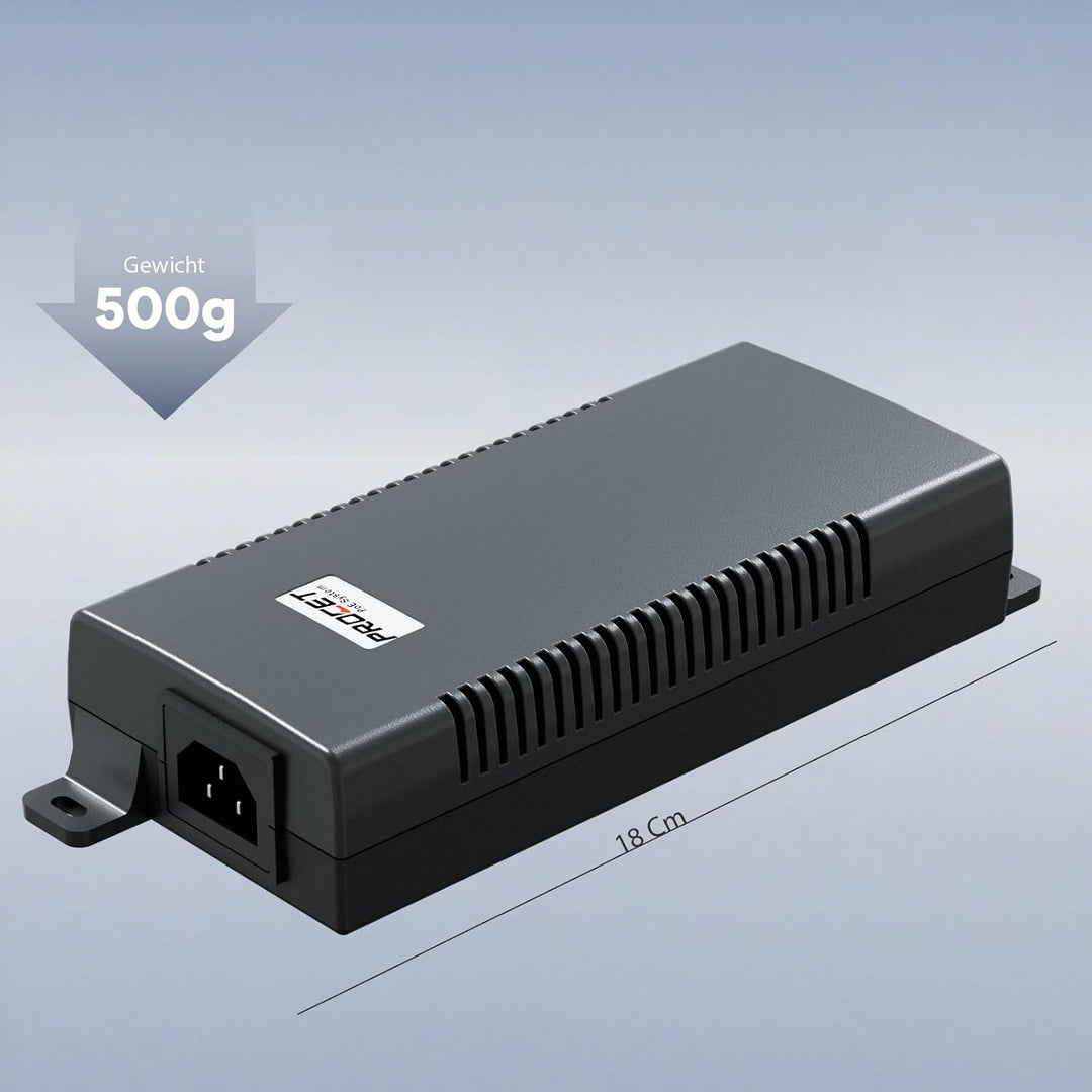 PROCET PoE-Injektor SFP Gigabit PoE++ 60 W, -40 °C bis 55 °C, für PTZ-KI-Kameras, Cisco-/UniFi-WLAN-