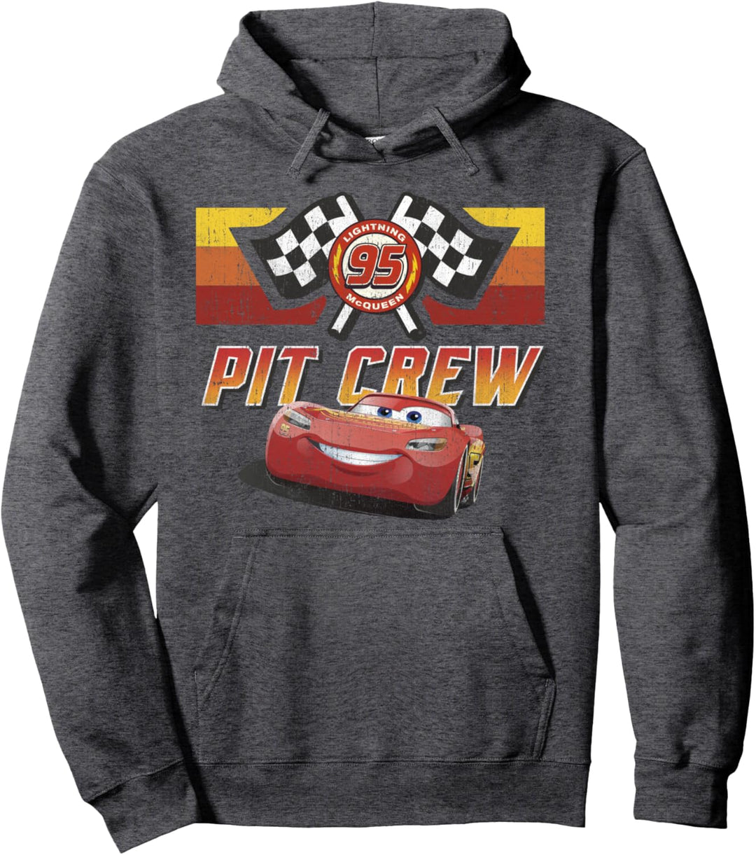 Disney Pixar Cars Lightning McQueen Faded Pit Crew Poster Pullover Hoodie