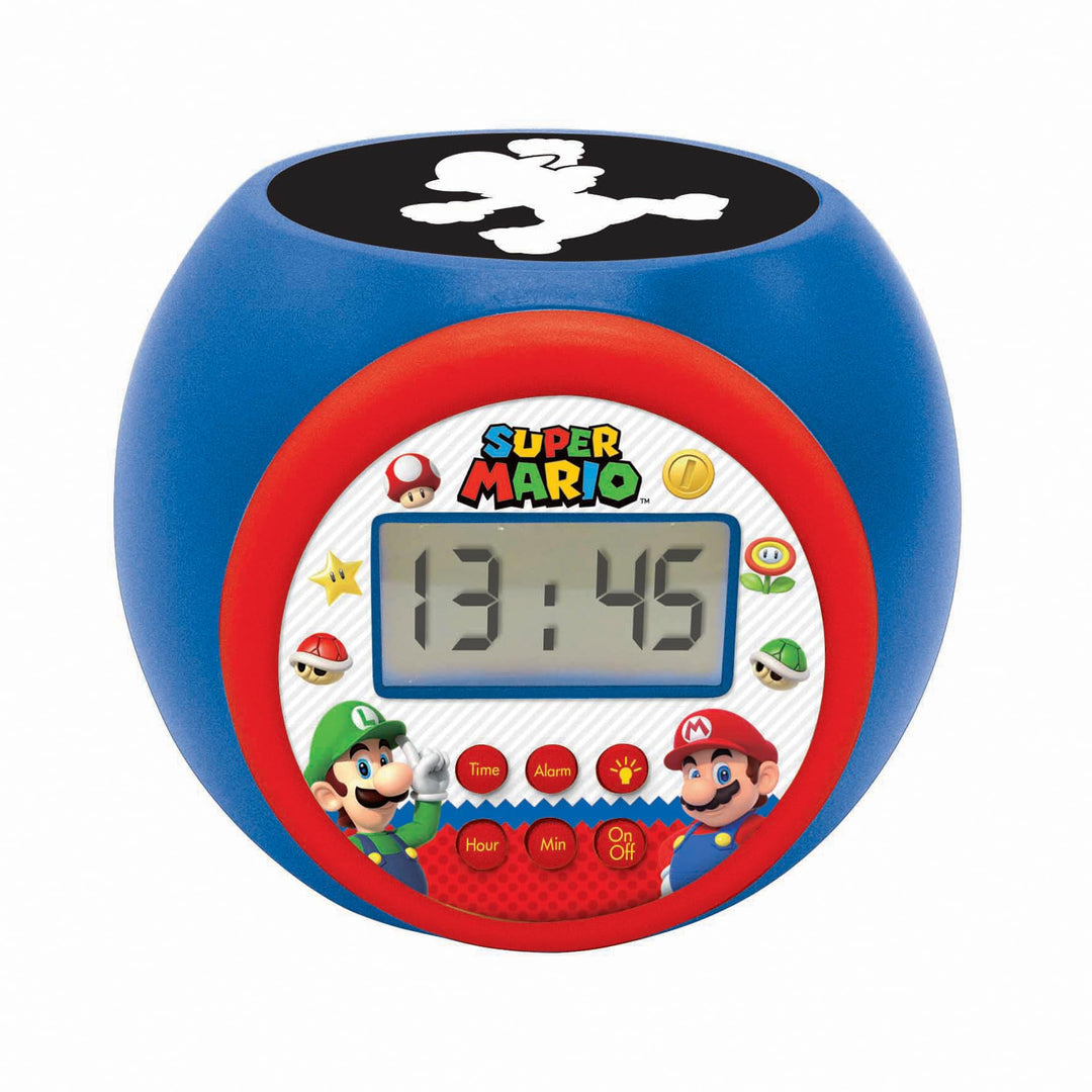 Lexibook - Nintendo Super Mario Projektorwecker mit Schlummerfunktion und Weckfunktion, Nachtlicht m
