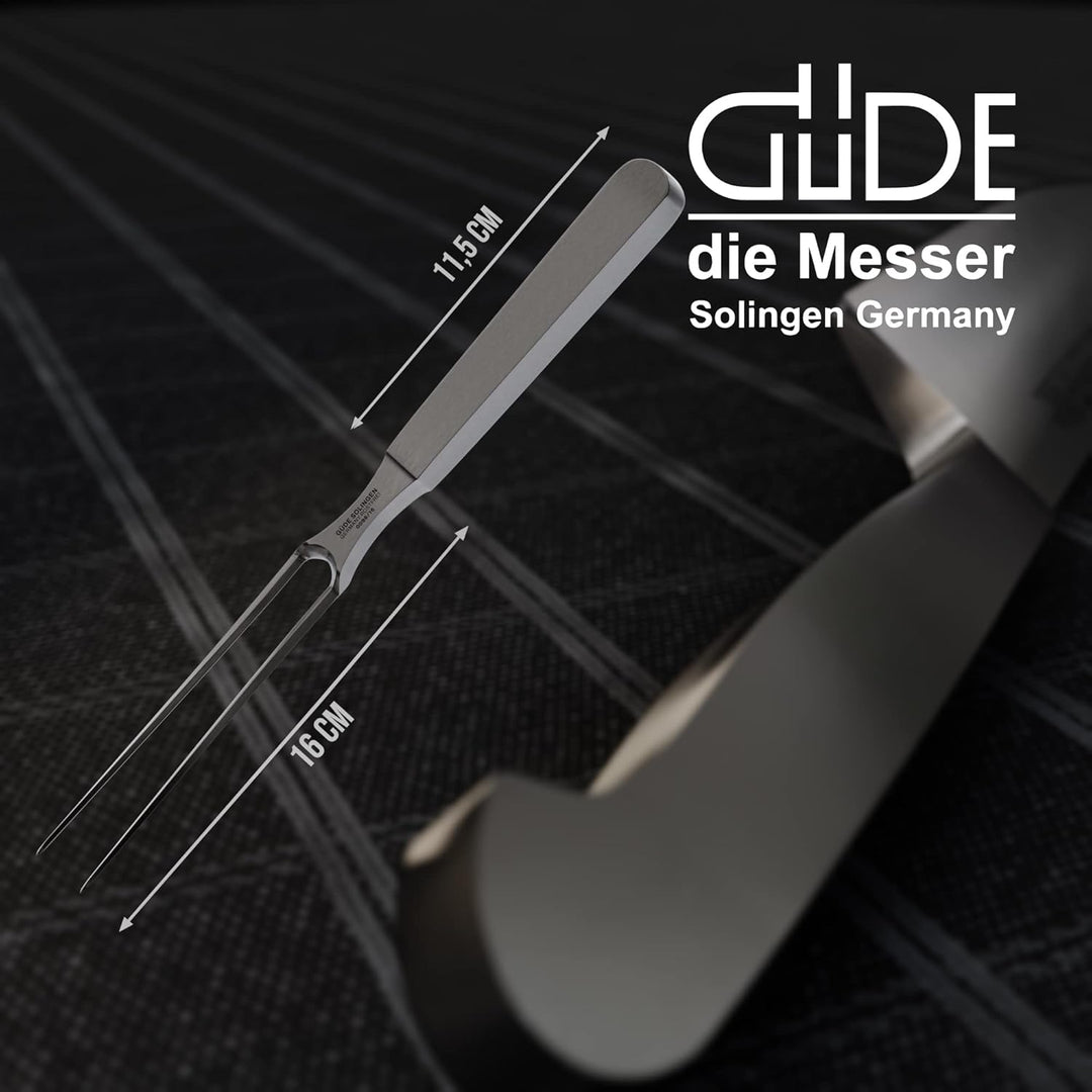 GÜDE Solingen - Fleischgabel geschmiedet, 16 cm, Ganzstahl, KAPPA, Handmade Germany Fleischgabel 16