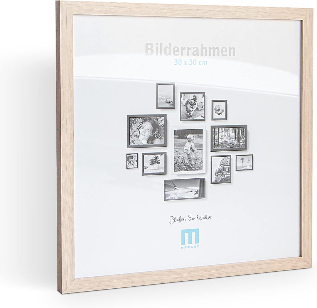 14 tlg. Foto Bilderrahmen-Set in Naturoptik in verschiedenen, unterschiedlichen Grössen. Für Fotowän