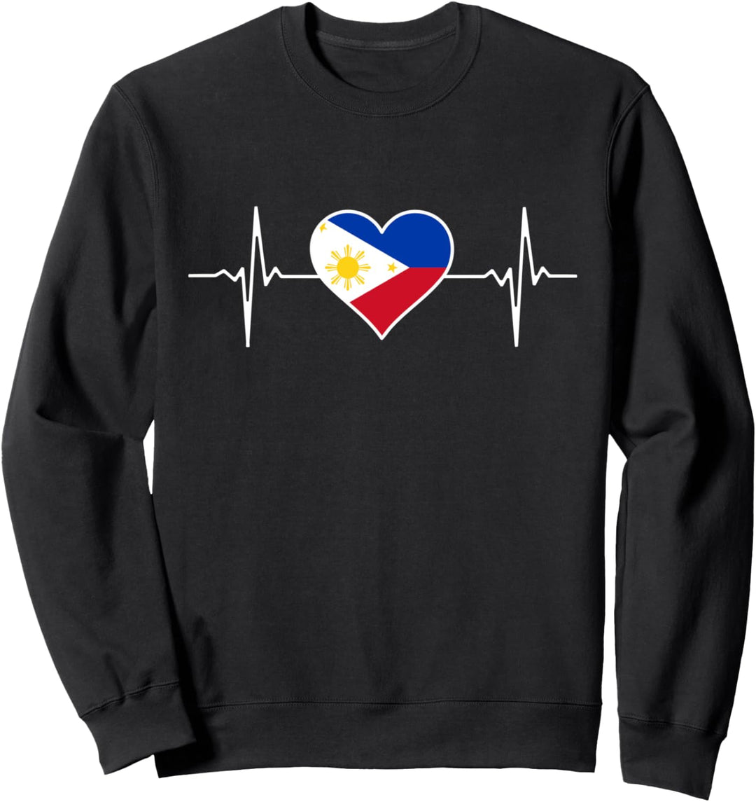 Herzschlag Philippinen Flagge Pulse Souvenir Sweatshirt