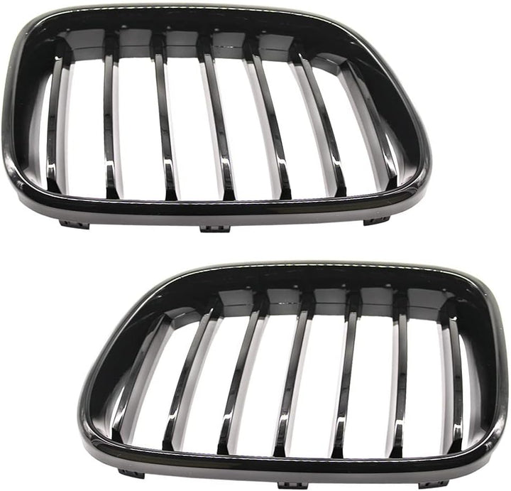HZTWFC ABS glänzend schwarz Single Slat Sport Nierengitter Zubehör Styling Ersatz Racing Frontstosss