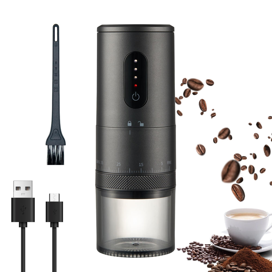Kaffeemühle Elektrisch mit Kegelmahlwerk, 38 Stufen aussen einstellbar, 2-mal schnelleres Mahlwerk,