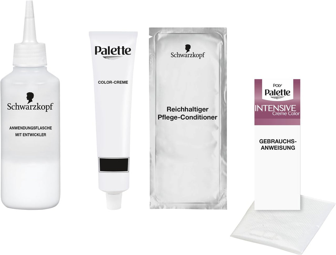 SCHWARZKOPF POLY PALETTE Intensiv Creme Coloration, Haarfarbe 650/5-680 Kastanie, 3er Pack (3 x 128