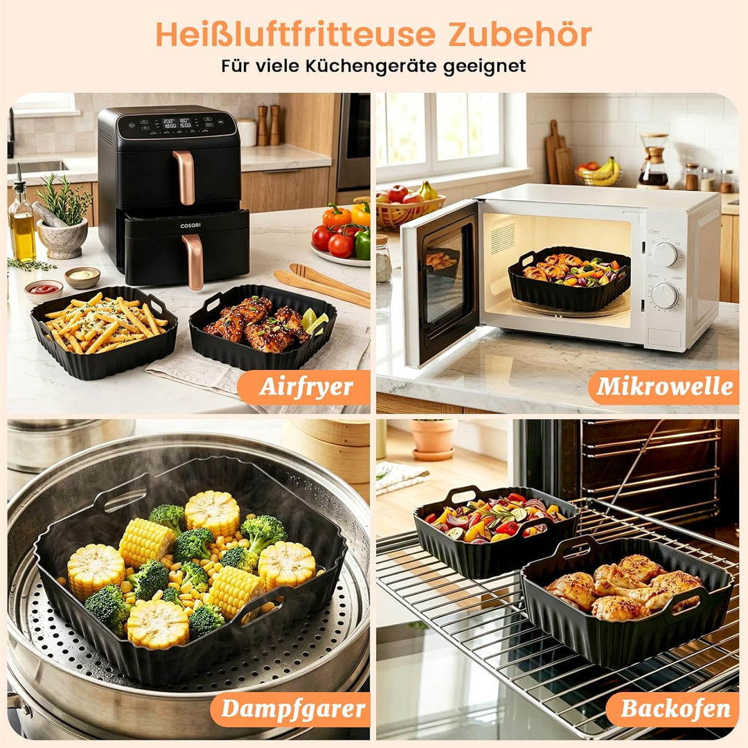Heissluftfritteuse Zubehör für COSORI Airfryer Turbo Tower Compact 8.6L, Silikonform Heissluftfritte