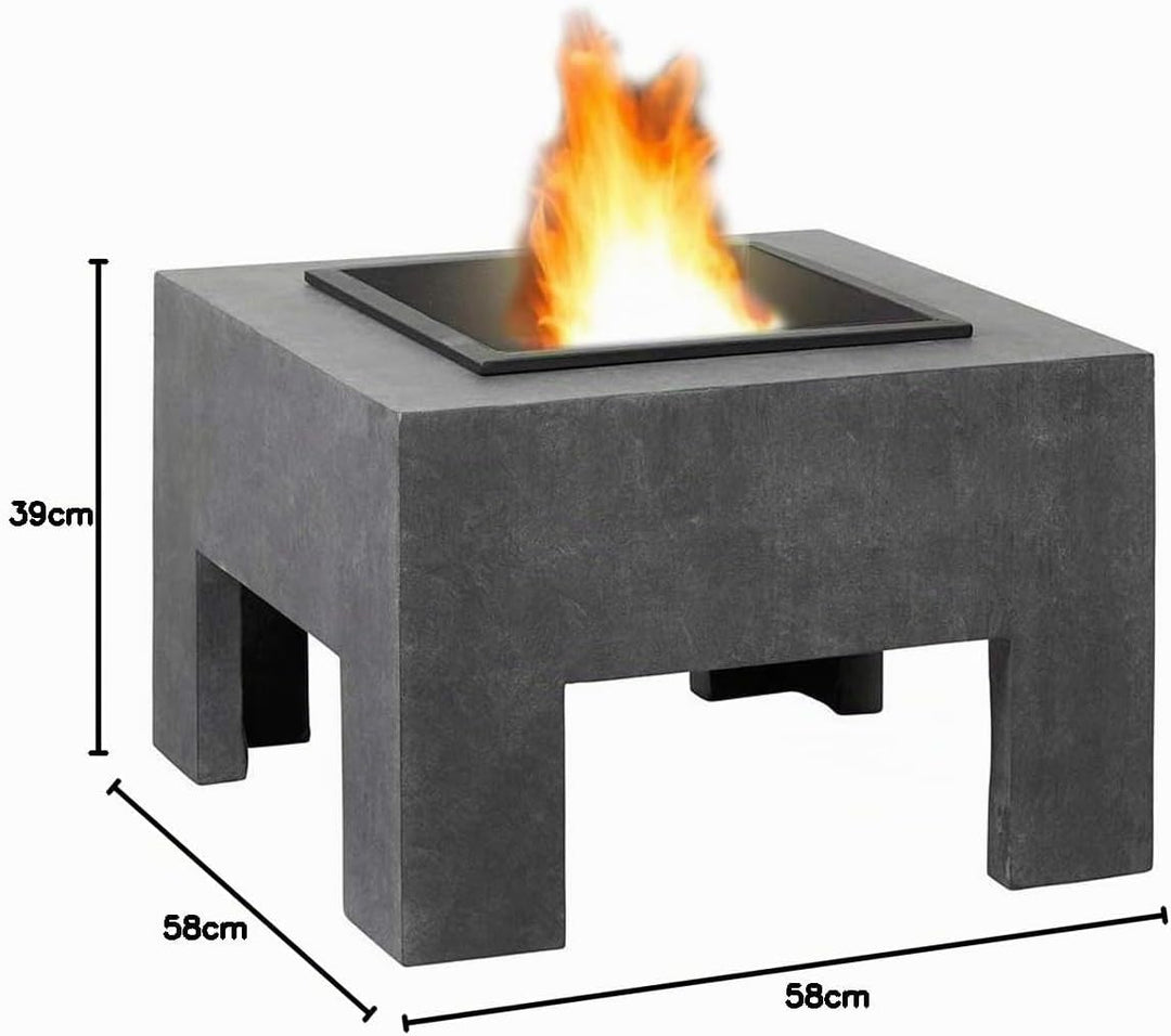 OUTLIV. Feuertisch, Leichter und robuster Clayfibre-Korpus, witterungsbeständig, dekorativ, für roma