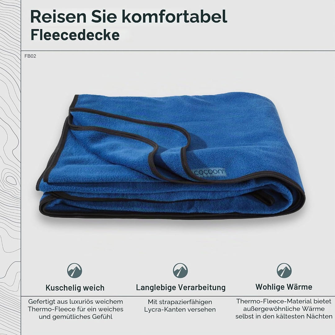 cocoon Herren Premium-Fleece Blanket Reisedecke, Blue Pacific, Regular, Blue Pacific