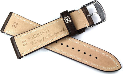Sulla RIOS 1931 Herren Leder Deutsch Uhrenarmband 22mm dunkel braun CT