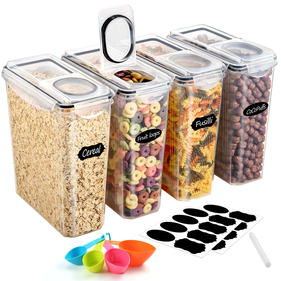 YASHE 4 Stücke Vorratsdosen Set 3.7L, Vorratsdosen mit Deckel Luftdicht, Kunststoff BPA freie Küche