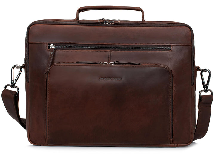 Marc Peter® Laptoptasche Auckland 15,6 Zoll Leder I Umhängetasche für Laptop I Aktentasche für Noteb