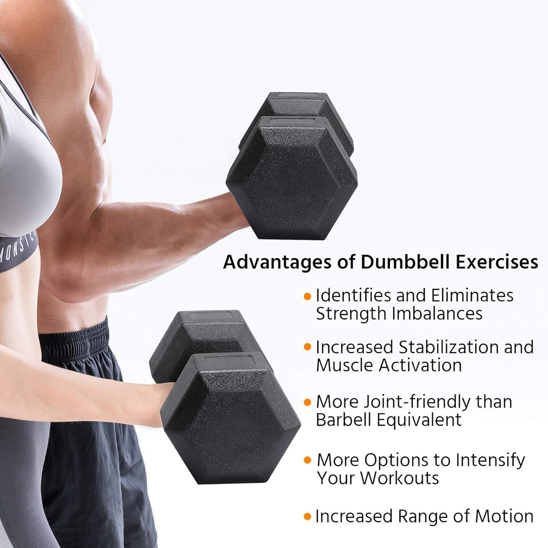 Yaheetech 2 Stück Hantel Set 4/5/6/7,5/8/10 Kg Kurzhanteln Gusseisen Hexagon Hanteln Gewichte Traini