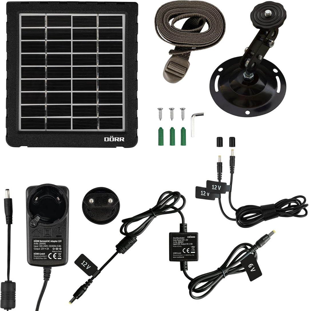 DÖRR Cloud Mini 4G/LTE Wildkamera, Solar-Set, Überwachungskamera, Simlockfrei, iOS/Android/Web App,