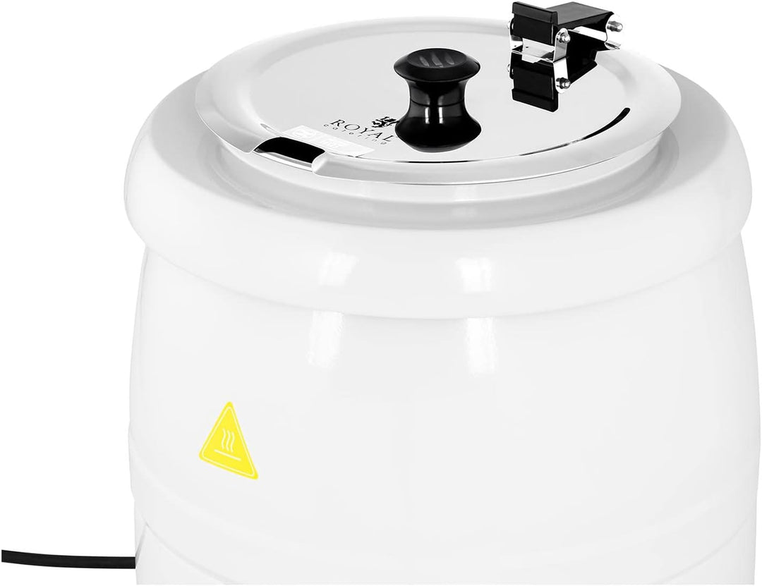 Royal Catering RCST-9403 Suppentopf 10 L Stahl weiss beschichtet Edelstahl 400 W Suppentopf elektris