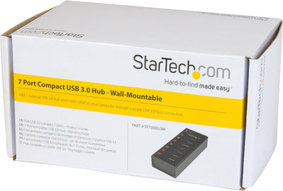 StarTech.com 7 Port USB 3.0 Hub - Metallgehäuse - Desktop oder Wandmontierbar - Kompakter 7-fach Ver