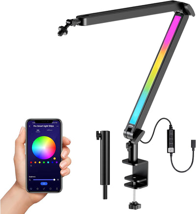 YOUSHARES RGB Mikrofon Arm kompatibel mit Shure SM7B, MV7, HyperX QuadCast, ProCast, Blue Yeti, Rode