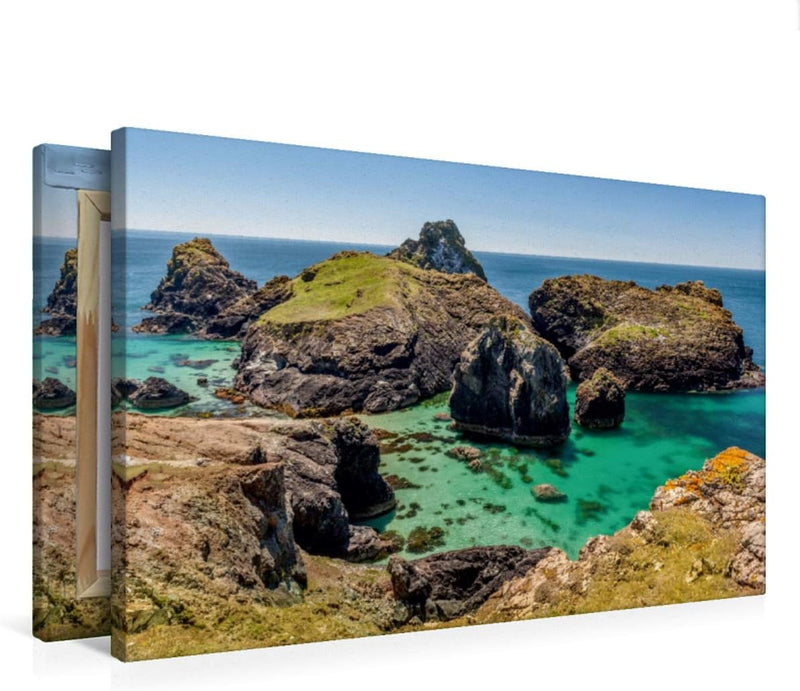 Premium Textil-Leinwand 75 x 50 cm Quer-Format Kynance Cove in Cornwall, Südengland | Wandbild, HD-B