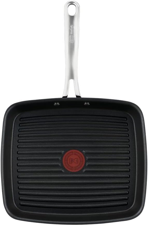 Tefal Jamie Oliver by E24541 Cooks | Classic Grillpfanne 23 x 27 cm Aluguss | Titanium 3x Antihaftve