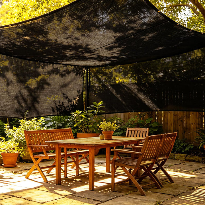 Schattierungsnetz-Atmungsaktiv Schattennetz mit Ösen,80% Shading Rate UV 2x3m Schwarz, 2x3m Schwarz
