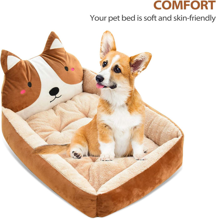 PETCUTE Hundebetten Waschbar Hundekissen Warm Hundeschlafplatz Flauschig Quadrat Hundebetten fur Kle