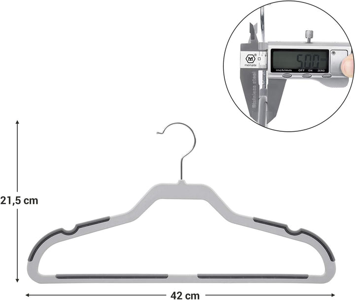 SONGMICS Kleiderbügel, 20 Stück Anzugbügel, flache Bügel mit 360° Drehhaken, doppelter Anti-Rutsch-S