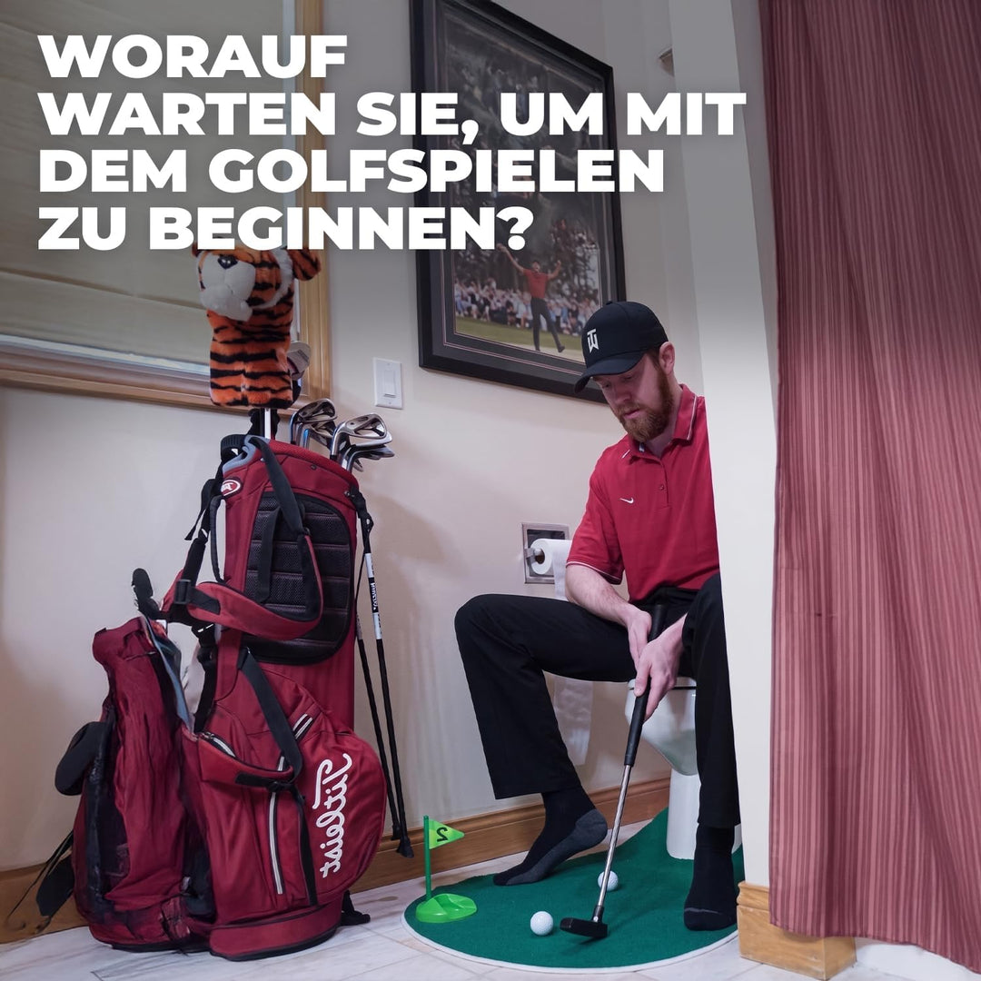 Golf-Toiletten-Set | Komplettpaket | Toiletten/WC Spiel | Premium Qualität | Golf-Set | 1 Green | 1