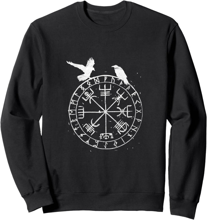 Odins Raben Hugin & Munin Vegvisir Norse Mythology Midgard Sweatshirt
