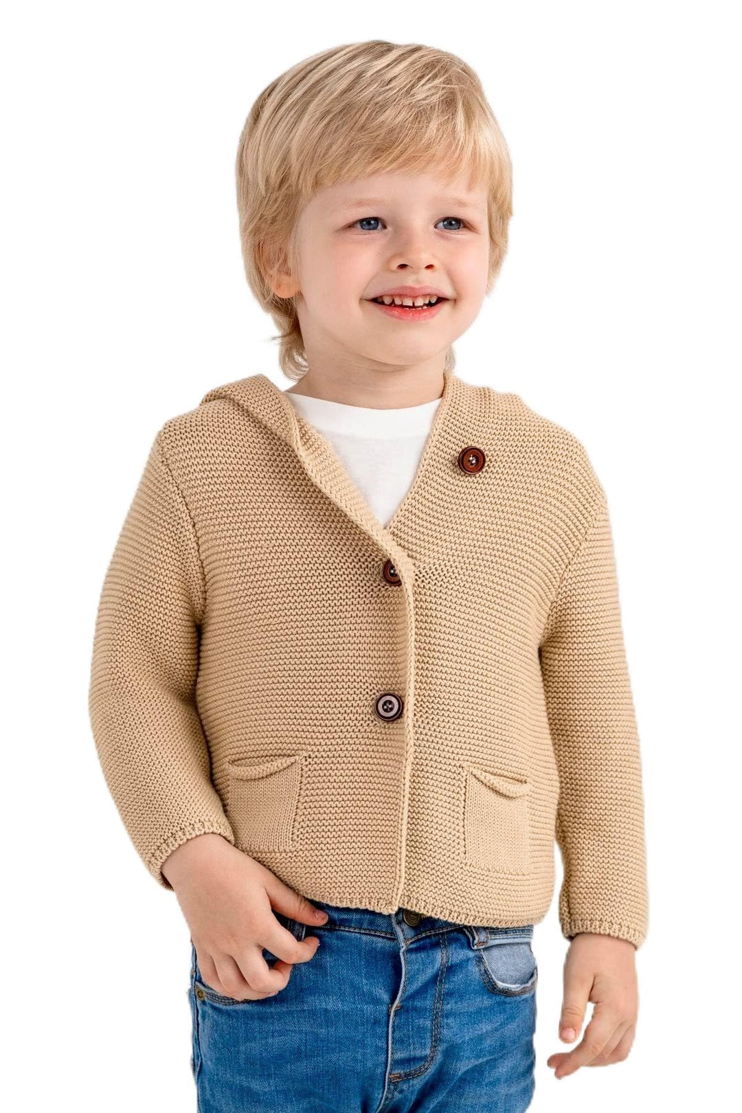 Minora Baby/Kind Strickjacke mit Kapuzenpullover für Jungen und Mädchen - Hoodie Sweatshirt - Unisex