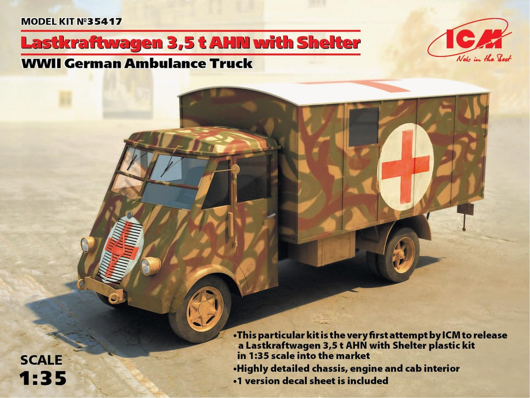 ICM 35417 Renault 35417-1/35 AHN 3.5 to mit Plane, Panzer, Schwarz