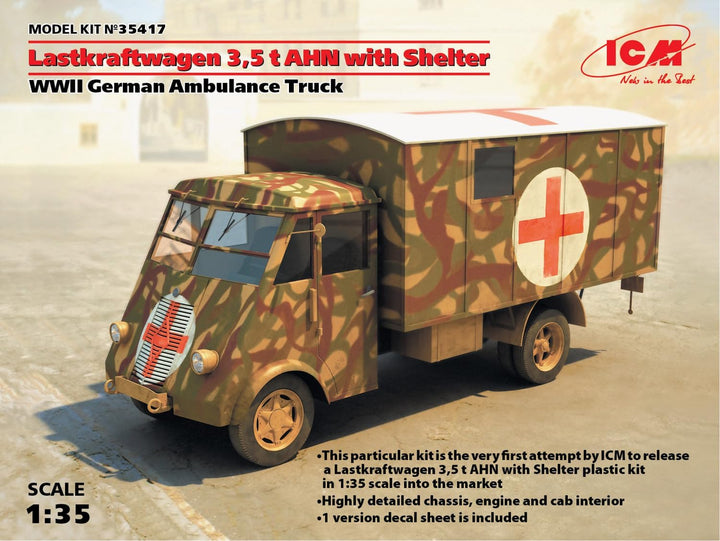 ICM 35417 Renault 35417-1/35 AHN 3.5 to mit Plane, Panzer, Schwarz