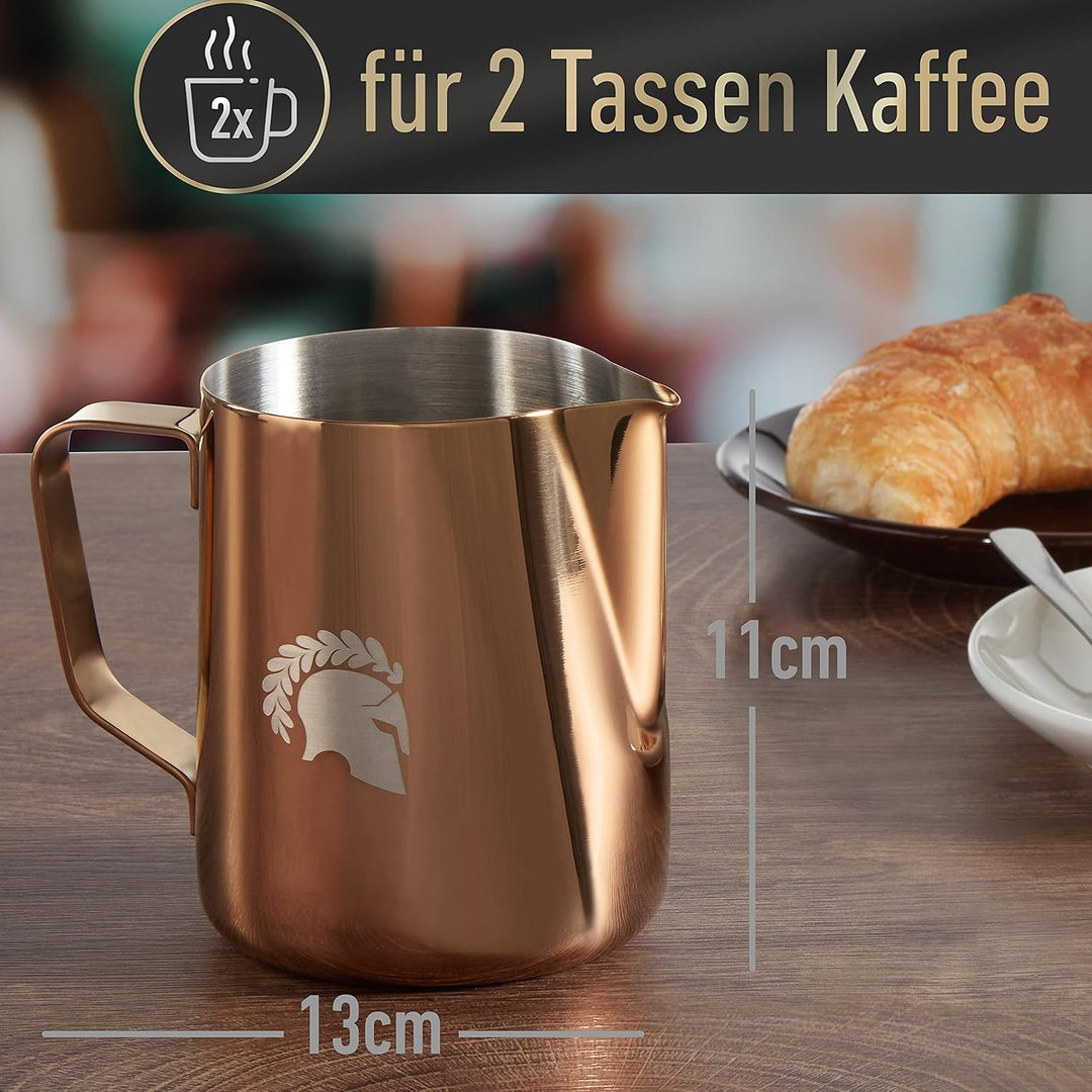 Barista Legends® Milchkännchen Edelstahl 600ml - mit speziellem Latte Art Ausguss - Milchkanne für H