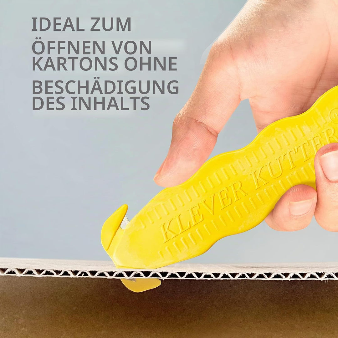 KLEVER INNOVATIONS KCJ-1YKlever Kutter gelb, einzigartiges Doppelhaken-Design - Einweg-Sicherheitssc
