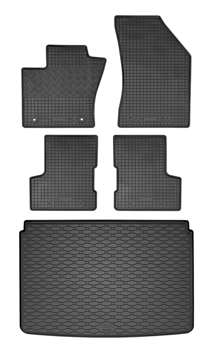 Passgenaue Kofferraumwanne und Gummifussmatten geeignet für FIAT 500X ab 2015 + Gurtschoner