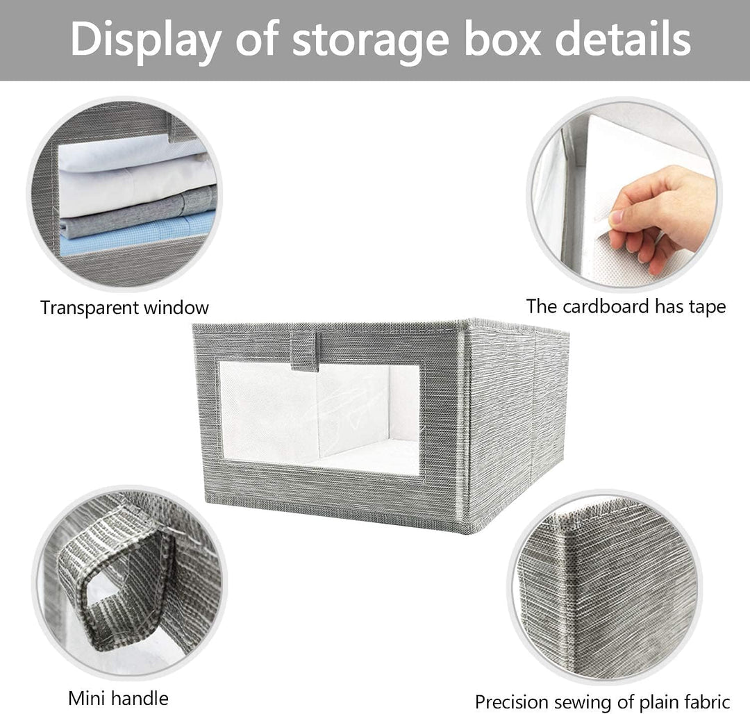 SUPRBIRD Aufbewahrungsbox, 3er Set Wardrobe Organizer, Faltbox Aufbewahrungskiste Ordnungsbox mit Tr