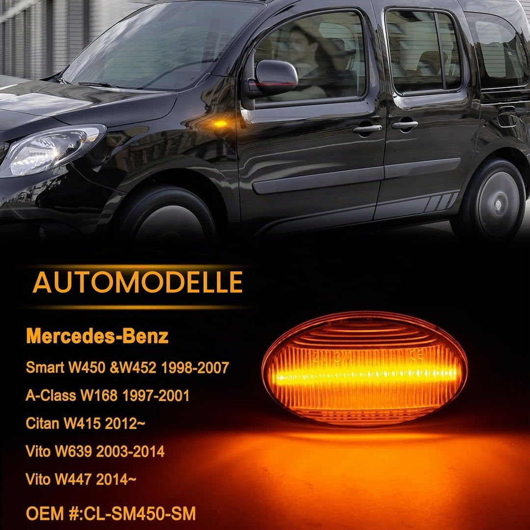 LED Blinker Spiegelblinker für Mercedes-Benz Smart W450 W452 A-Class W168 Citan W415 Vito W639 W447,