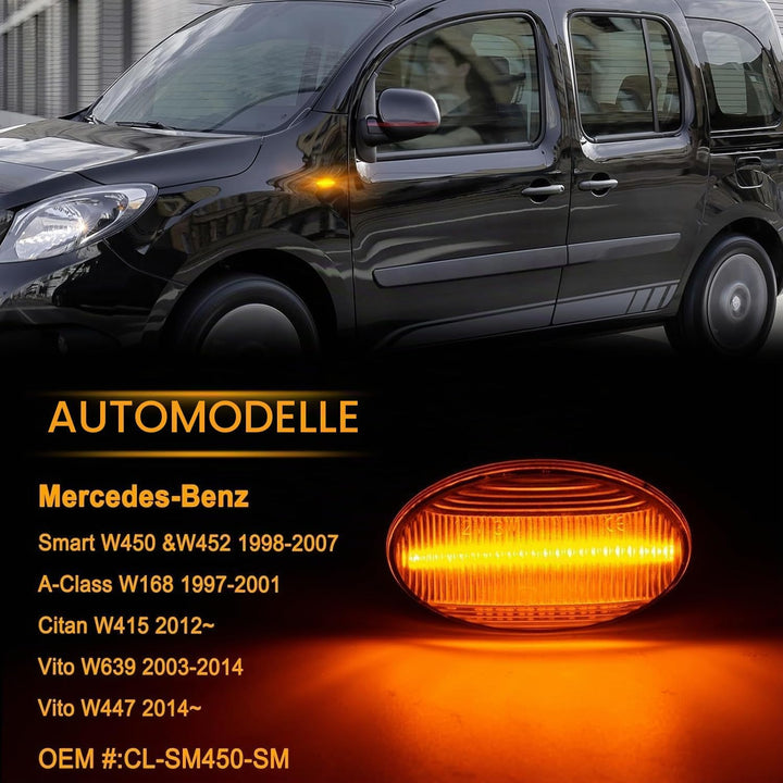 LED Blinker Spiegelblinker für Mercedes-Benz Smart W450 W452 A-Class W168 Citan W415 Vito W639 W447,