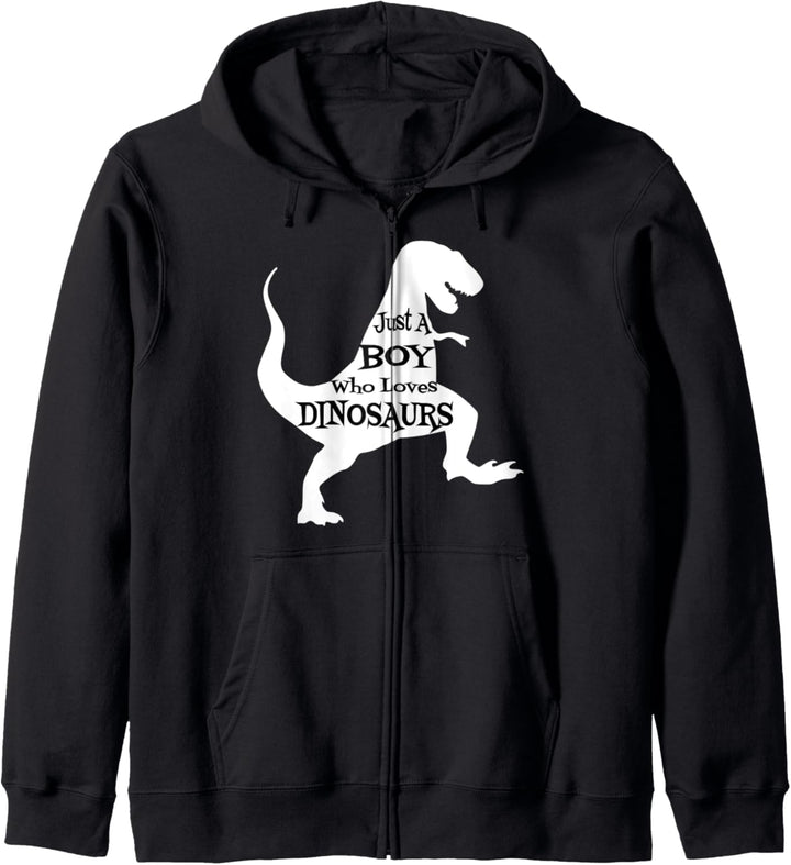 Just A Boy Who Loves Dinosaurs - Boys Dinosaur Kapuzenjacke