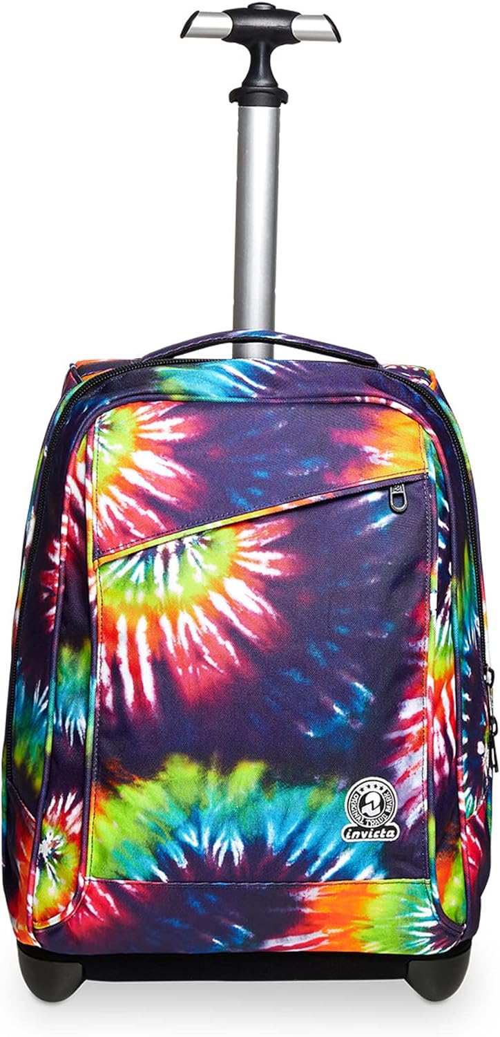 TROLLEY INVICTA TIE&DYE, 2 in 1, Schulranzen mit Rollen, Rucksack mit Trolleyfunktion für Kinder, ab