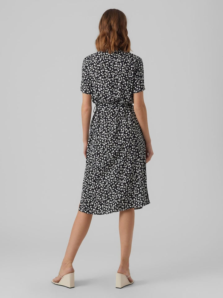 VERO MODA Female Kleid VMVICA Langes Kleid | Dress XS Schwarz, XS Schwarz