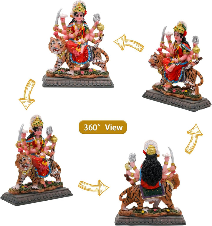 Kleine Maa Durga MATA Statue – 10,4 cm H Durga Skulptur Indien Gott Hindu-Göttin Murti Hindu Pooja A