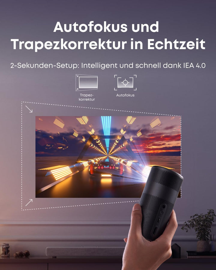 NEBULA Capsule Air Projektor mit Google TV, offiziell Lizenziertes Netflix, 720p Smarter Mini-Beamer
