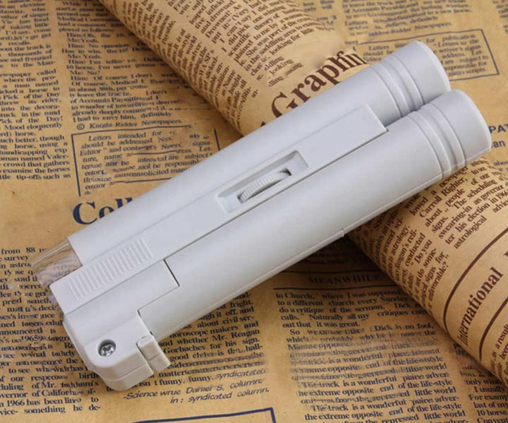 Meichoon Handlupe 100-fache Vergrösserung Vergrösserung Zoom Doppelrohr LED-Licht Tragbares Mikrosko