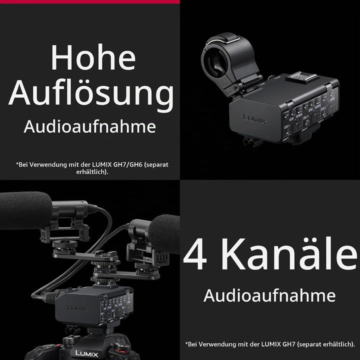 Panasonic Lumix DMW-XLR2 XLR-Mikrofonadapter für die Panasonic Lumix DC-GH7, 32-Bit-Float-Aufnahme,