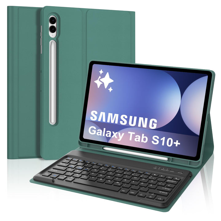Hülle mit Tastatur für Samsung Galaxy Tab S10 Plus 2024/S9FE+/S9 Plus 12.4", Tastatur QWERTZ deutsch